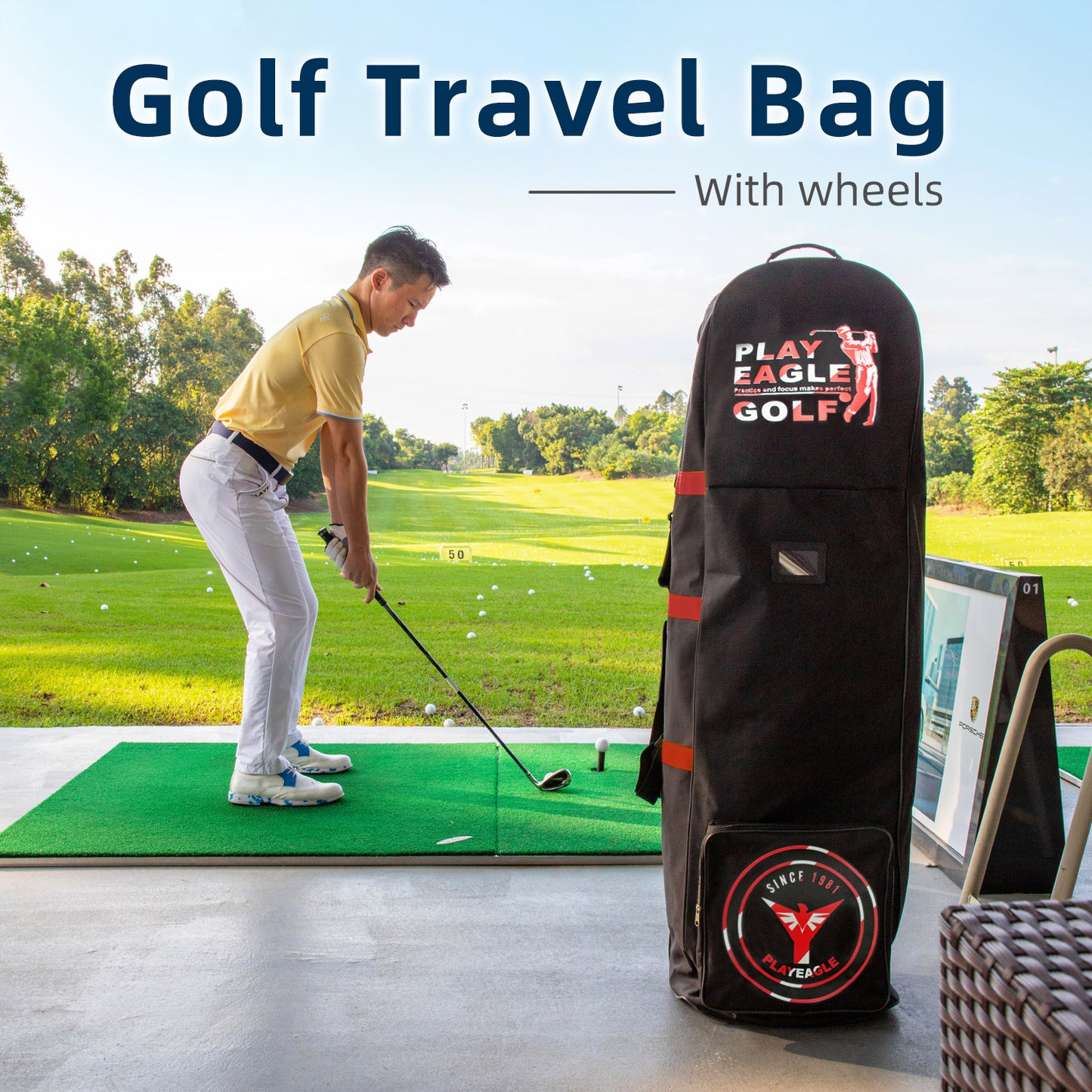 Padded Golf Club Travel Bags with Wheels