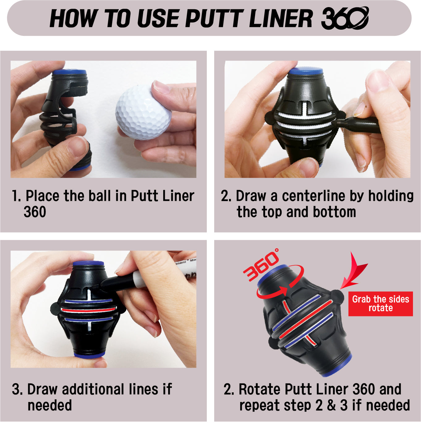 BUDDYBIRDIE Putt Liner 360 Golf Ball Marker