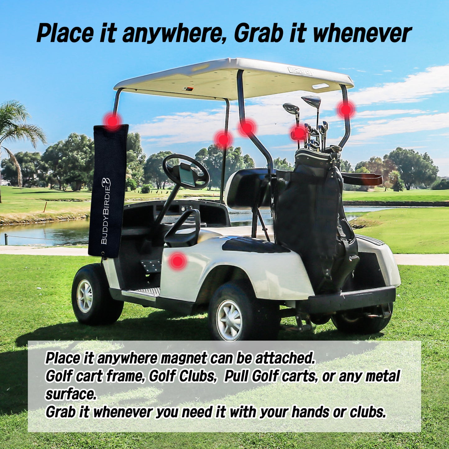 BUDDYBIRDIE Magnet-it Tri-Fold Golf Towel