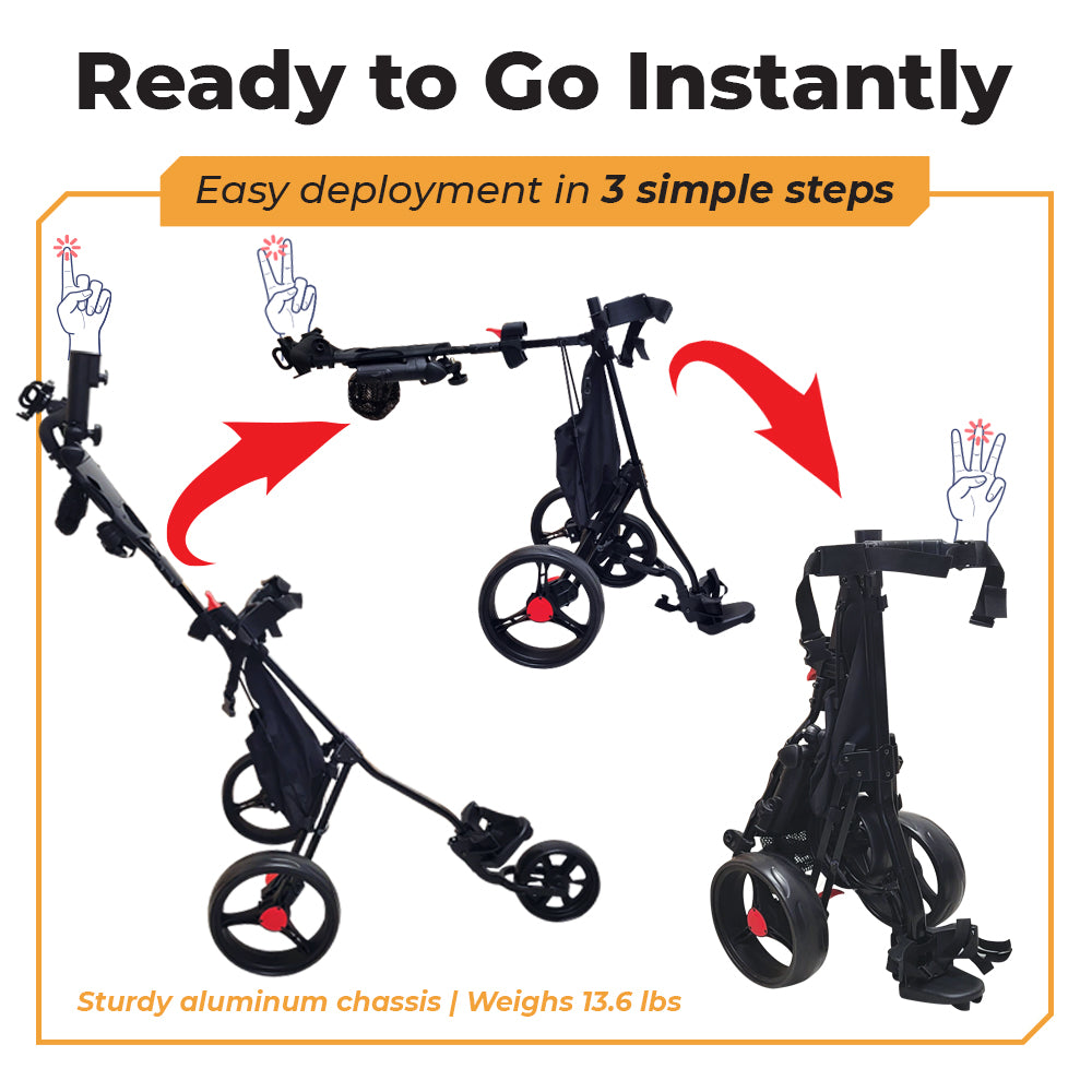 BUDDYBIRDIE Pro 3 Wheel Golf Push Cart