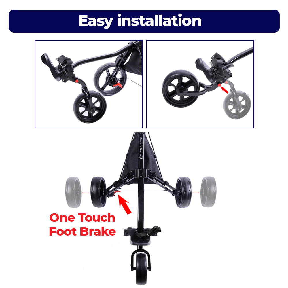 BUDDYBIRDIE Pro 3 Wheel Golf Push Cart