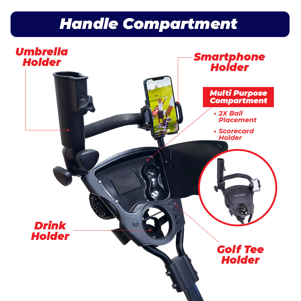 BUDDYBIRDIE Pro 3 Wheel Golf Push Cart
