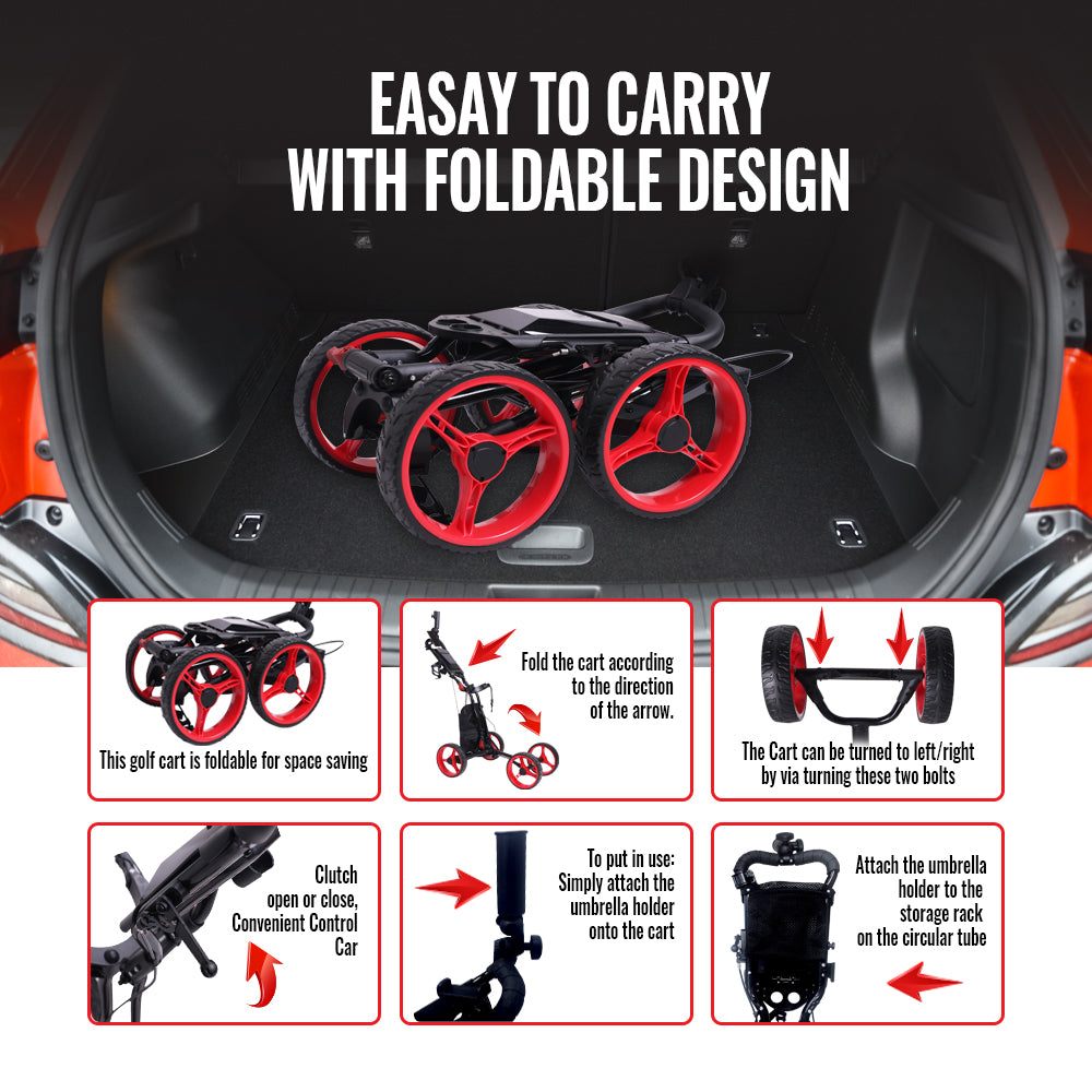4 Wheels Lightweight Golf Push Cart