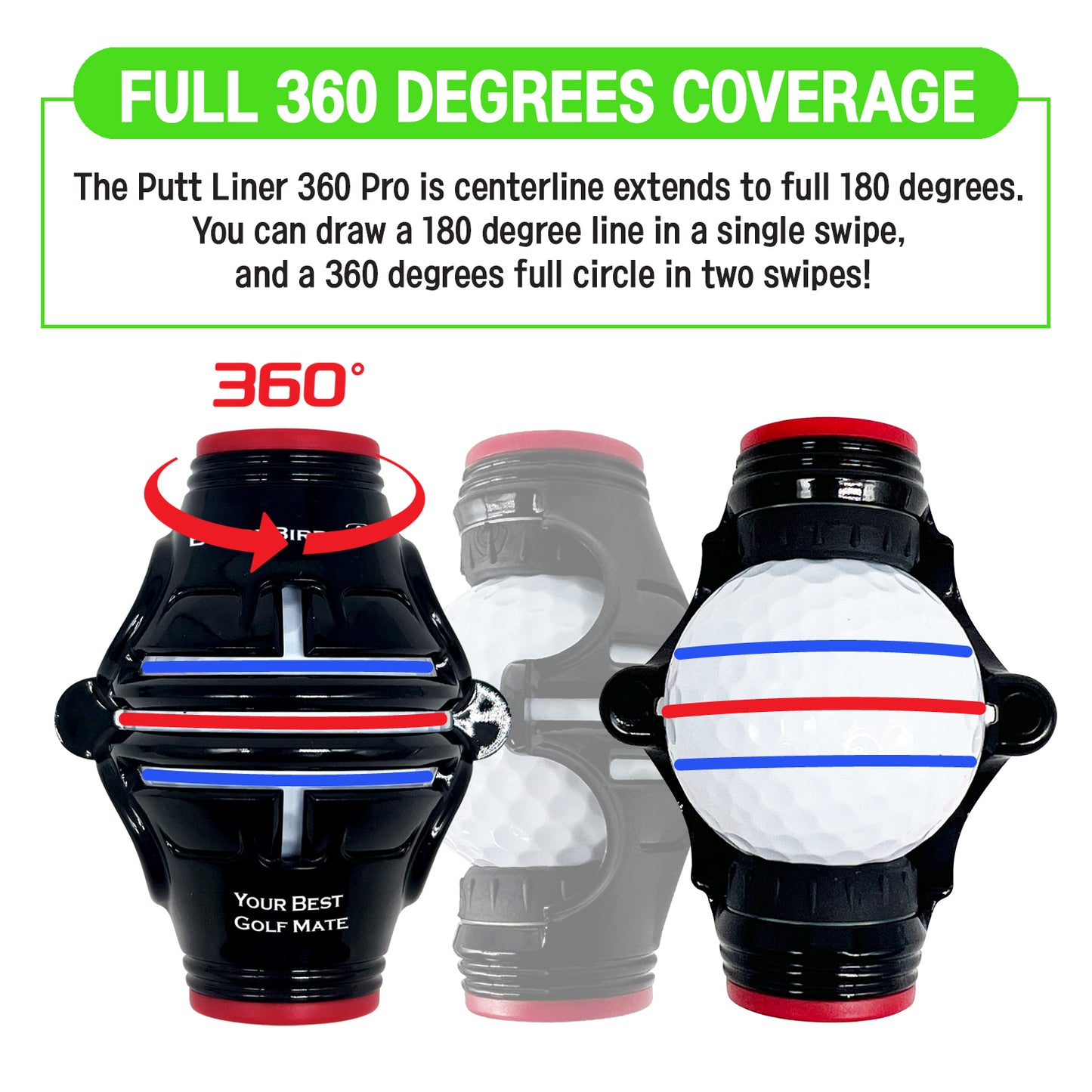BUDDYBIRDIE Putt Liner 360 Golf Ball Marker Pro