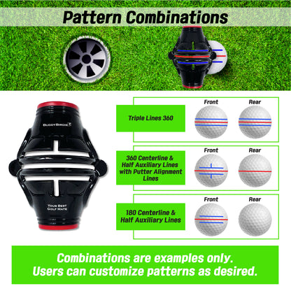 BUDDYBIRDIE Putt Liner 360 Golf Ball Marker Pro