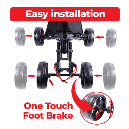 BUDDYBIRDIE Pro 4 Wheel Golf Push Cart