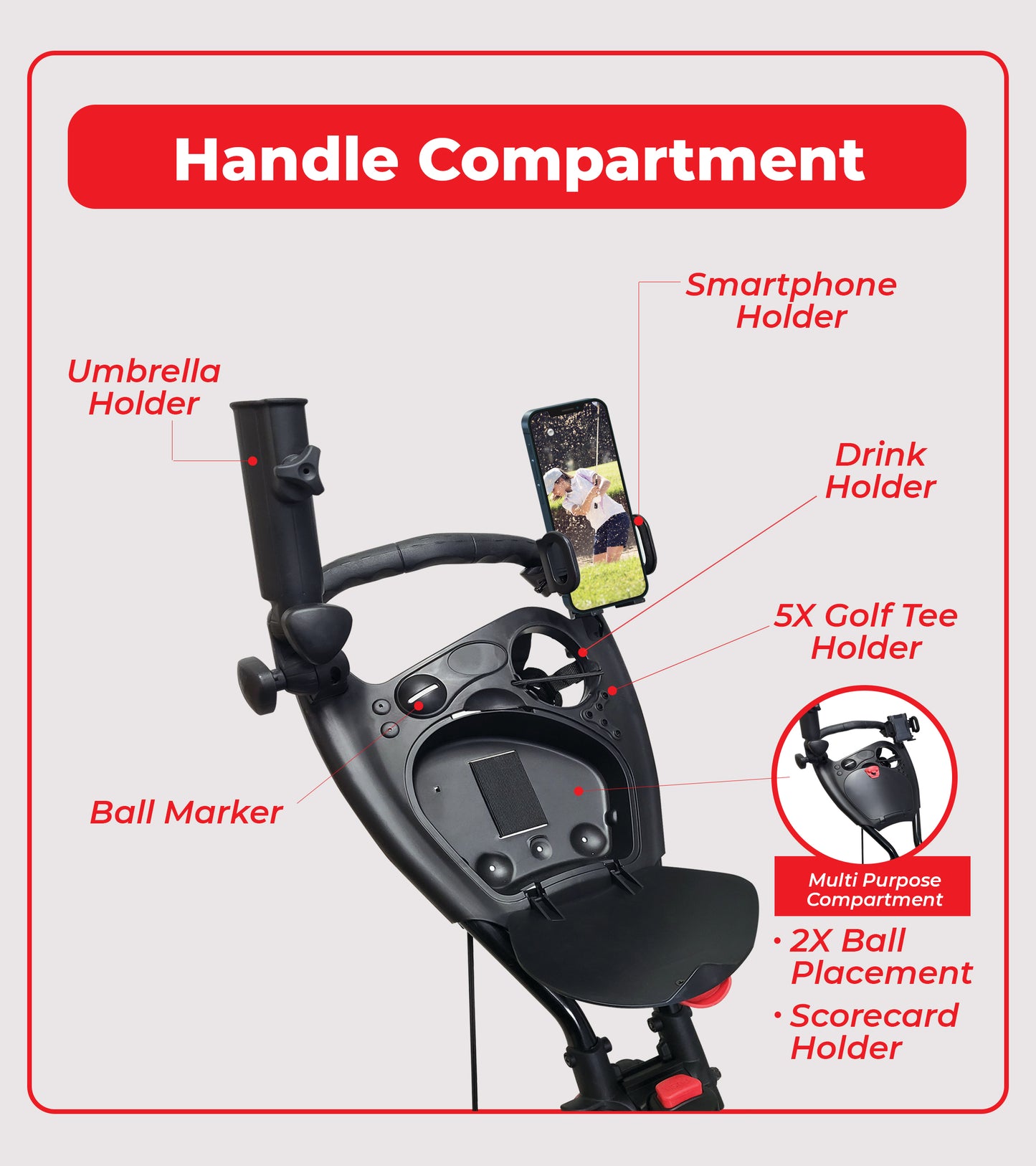 BUDDYBIRDIE Pro 4 Wheel Golf Push Cart
